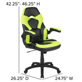 English Elm EE1328 Modern Gaming Bundle - Desk/Chair Green EEV-11661