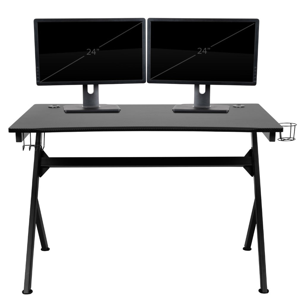 English Elm EE1328 Modern Gaming Bundle - Desk/Chair Red EEV-11665