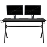 English Elm EE1333 Modern Gaming Bundle - Desk/Chair Black EEV-11698