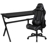 English Elm EE1333 Modern Gaming Bundle - Desk/Chair Gray EEV-11700