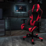 English Elm EE1335 Contemporary Gaming Bundle - Desk/Chair Red EEV-11709