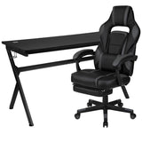 English Elm EE1341 Modern Gaming Bundle - Desk/Chair Black EEV-11729