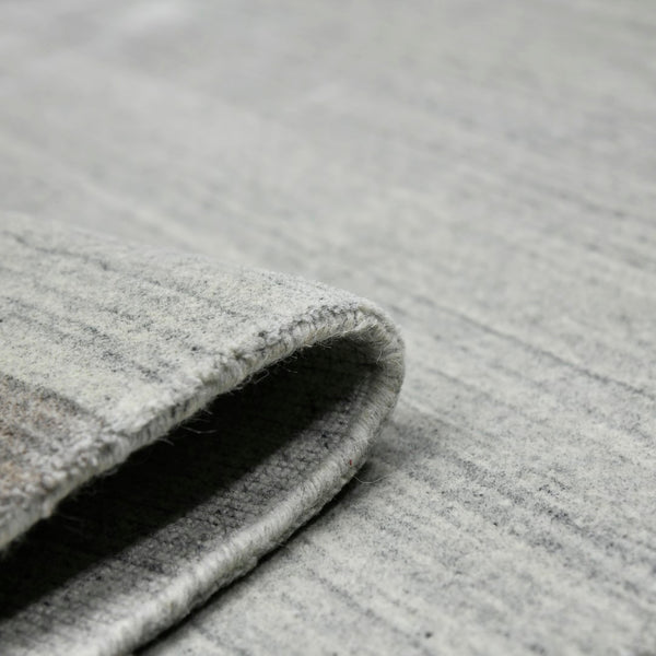 AMER Rugs Blend BLN-1 Hand-Loomed Striped Transitional Area Rug Light Gray 10' x 14'