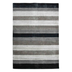 AMER Rugs Blend BLN-15 Hand-Loomed Striped Transitional Area Rug Charcoal 10' x 14'