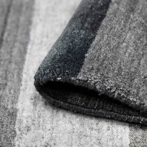 AMER Rugs Blend BLN-15 Hand-Loomed Striped Transitional Area Rug Charcoal 10' x 14'