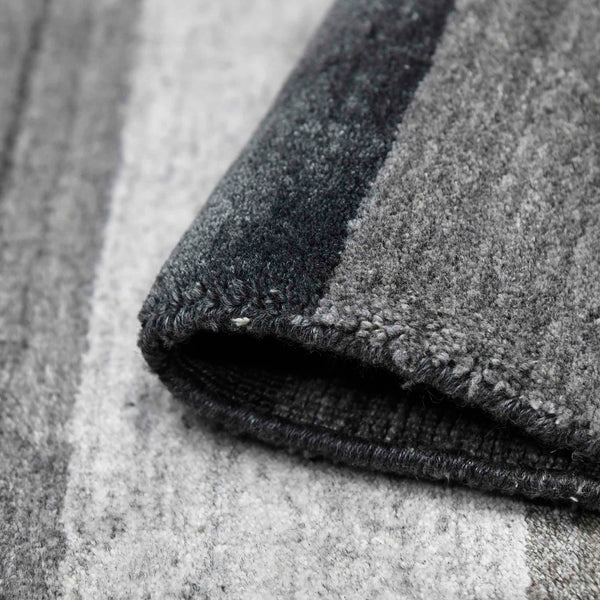 AMER Rugs Blend BLN-15 Hand-Loomed Striped Transitional Area Rug Charcoal 10' x 14'