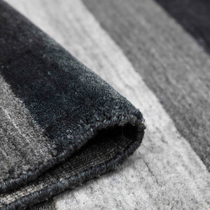 AMER Rugs Blend BLN-15 Hand-Loomed Striped Transitional Area Rug Charcoal 10' x 14'