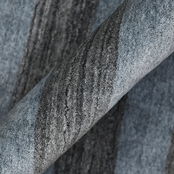 AMER Rugs Blend BLN-18 Hand-Loomed Striped Transitional Area Rug Gray 10' x 14'