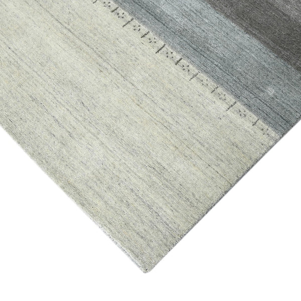AMER Rugs Blend BLN-2 Hand-Loomed Striped Transitional Area Rug Ivory/Gray 10' x 14'