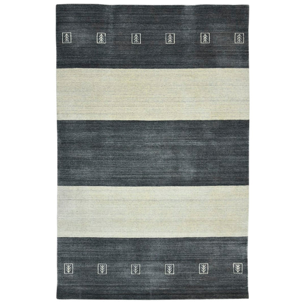 AMER Rugs Blend BLN-5 Hand-Loomed Striped Transitional Area Rug Charcoal 10' x 14'