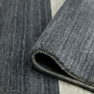 AMER Rugs Blend BLN-5 Hand-Loomed Striped Transitional Area Rug Charcoal 10' x 14'