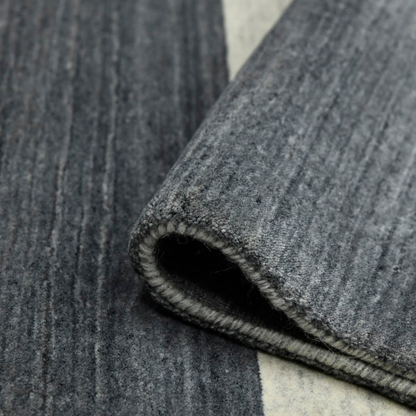 AMER Rugs Blend BLN-5 Hand-Loomed Striped Transitional Area Rug Charcoal 10' x 14'