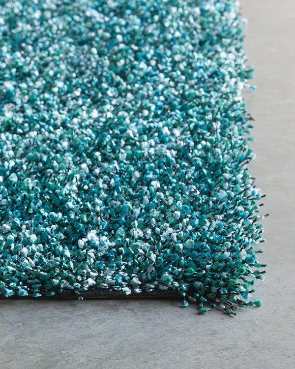 Chandra Rugs Blossom 100% Polyester Hand-Woven Shag Rug Blue 9' x 13'