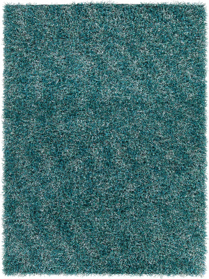 Chandra Rugs Blossom 100% Polyester Hand-Woven Shag Rug Blue 9' x 13'