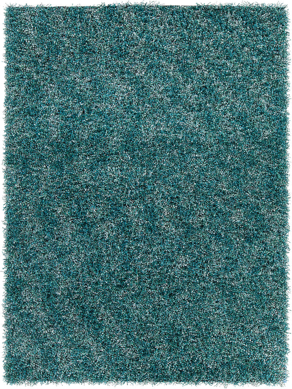 Chandra Rugs Blossom 100% Polyester Hand-Woven Shag Rug Blue 9' x 13'