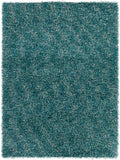 Chandra Rugs Blossom 100% Polyester Hand-Woven Shag Rug Blue 9' x 13'