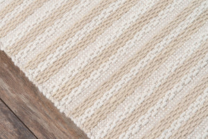 Momeni Madcap Cottage Block Island BLO-2 Hand Woven Contemporary Striped Indoor Area Rug Beige 8' x 10' BLOCKBLO-2BGE80A0