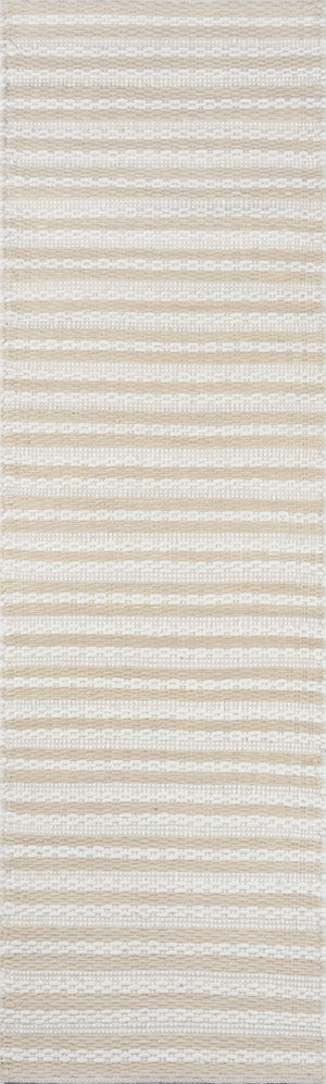 Momeni Madcap Cottage Block Island BLO-2 Hand Woven Contemporary Striped Indoor Area Rug Beige 8' x 10' BLOCKBLO-2BGE80A0