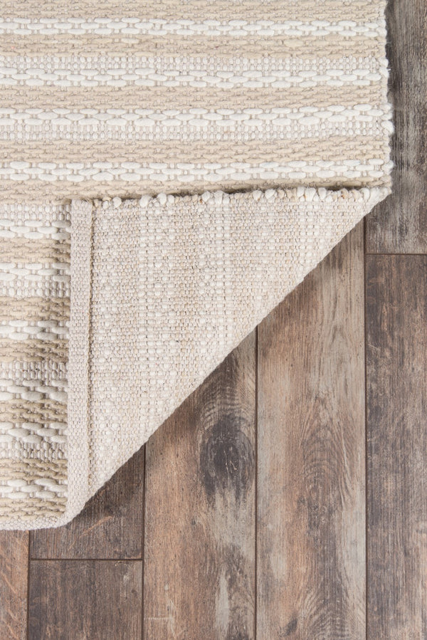 Momeni Madcap Cottage Block Island BLO-2 Hand Woven Contemporary Striped Indoor Area Rug Beige 8' x 10' BLOCKBLO-2BGE80A0