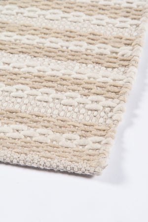 Momeni Madcap Cottage Block Island BLO-2 Hand Woven Contemporary Striped Indoor Area Rug Beige 8' x 10' BLOCKBLO-2BGE80A0