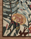 Loloi Rugs Belladonna BLM-02 100% Wool Pile Hooked Transitional Accent Rug Ivory / Lagoon 30.8525 BLOSBLM-02IVLJ500R