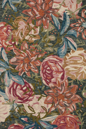 Loloi Rugs Belladonna BLM-03 100% Wool Pile Hooked Transitional Accent Rug Lagoon / Multi 30.8525 BLOSBLM-03LJML500R