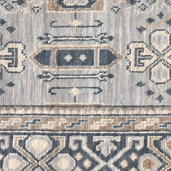 AMER Rugs Blu BLU-33 Hand-Knotted Geometric Classic Area Rug Blue 10' x 14'