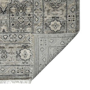 AMER Rugs Blu BLU-35 Hand-Knotted Geometric Classic Area Rug Gray 10' x 14'