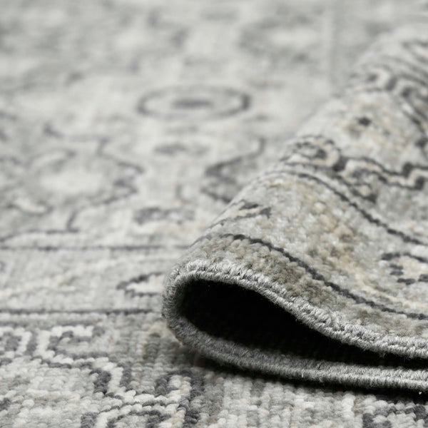 AMER Rugs Blu BLU-35 Hand-Knotted Geometric Classic Area Rug Gray 10' x 14'