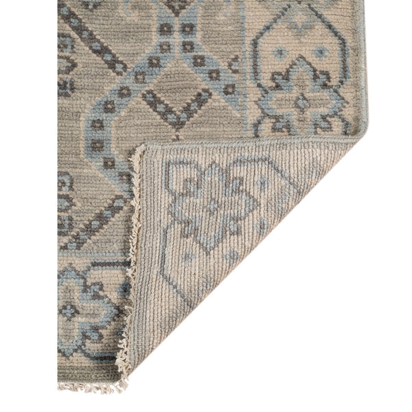 AMER Rugs Blu BLU-37 Hand-Knotted Geometric Classic Area Rug Silver 10' x 14'
