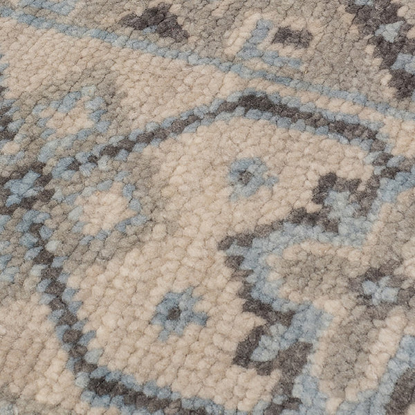 AMER Rugs Blu BLU-37 Hand-Knotted Geometric Classic Area Rug Silver 10' x 14'