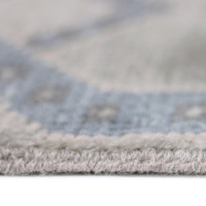 AMER Rugs Blu BLU-37 Hand-Knotted Geometric Classic Area Rug Silver 10' x 14'