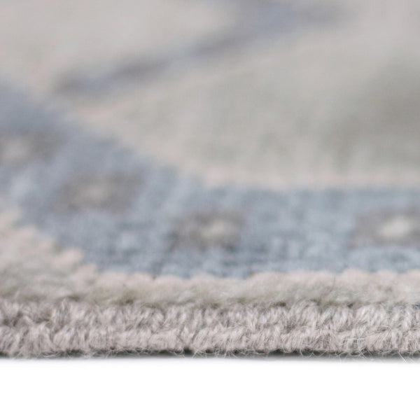 AMER Rugs Blu BLU-37 Hand-Knotted Geometric Classic Area Rug Silver 10' x 14'