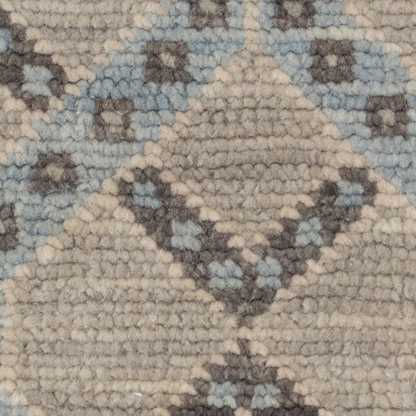 AMER Rugs Blu BLU-37 Hand-Knotted Geometric Classic Area Rug Silver 10' x 14'