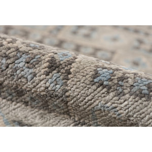 AMER Rugs Blu BLU-37 Hand-Knotted Geometric Classic Area Rug Silver 10' x 14'