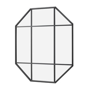 Walker Edison Transitional/Farmhouse Metal and Glass Windowpane Mirror BLWM36BL