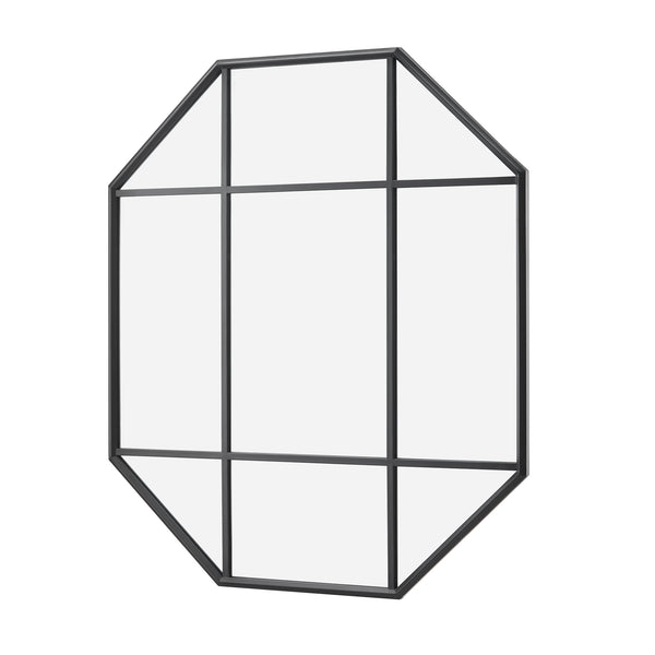 Walker Edison Transitional/Farmhouse Metal and Glass Windowpane Mirror BLWM36BL