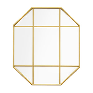 Walker Edison Transitional/Farmhouse Metal and Glass Windowpane Mirror BLWM36GD