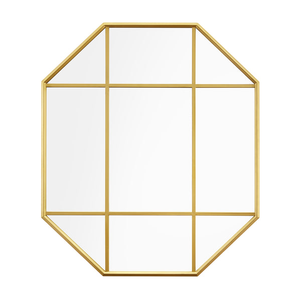 Walker Edison Transitional/Farmhouse Metal and Glass Windowpane Mirror BLWM36GD