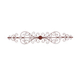 Traditionally Carved Metal Wall Plaque With Scrollwork, Brown