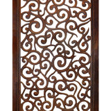 Benzara Rectangular Mango Wood Wall Panel with Cutout Scrollwork Details, Brown BM01886 Brown Mango Wood and MDF BM01886