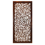 Benzara Rectangular Mango Wood Wall Panel with Cutout Scrollwork Details, Brown BM01886 Brown Mango Wood and MDF BM01886