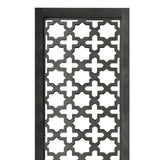 Benzara Rectangular Mango Wood Wall Panel with Cutout Lattice Pattern, Burnt Black BM01888 Black Mango Wood and MDF BM01888