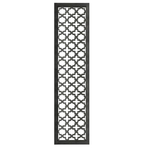 Benzara Rectangular Mango Wood Wall Panel with Cutout Lattice Pattern, Burnt Black BM01888 Black Mango Wood and MDF BM01888