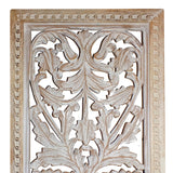 Benzara Attractive Mango Wood Wall Panel Hand Crafted With Intricate Details, White BM01909 White Mango Wood and MDF BM01909