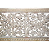 Benzara Attractive Mango Wood Wall Panel Hand Crafted With Intricate Details, White BM01909 White Mango Wood and MDF BM01909