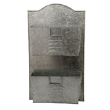 Benzara Galvanized Metal Two Tier Wall Pocket Organizer, Gray BM03179 Gray Iron BM03179