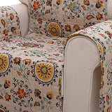 Benzara Polyester Arm Chair Protector with Floral Print, Multicolor BM116911 Multicolor Polyester BM116911