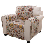Polyester Arm Chair Protector with Floral Print, Multicolor