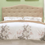 Benzara Alipaz Contemporary Full Queen Headboard, Ivory BM122795 Ivory Linen-like Fabric Solid Wood & Others BM122795